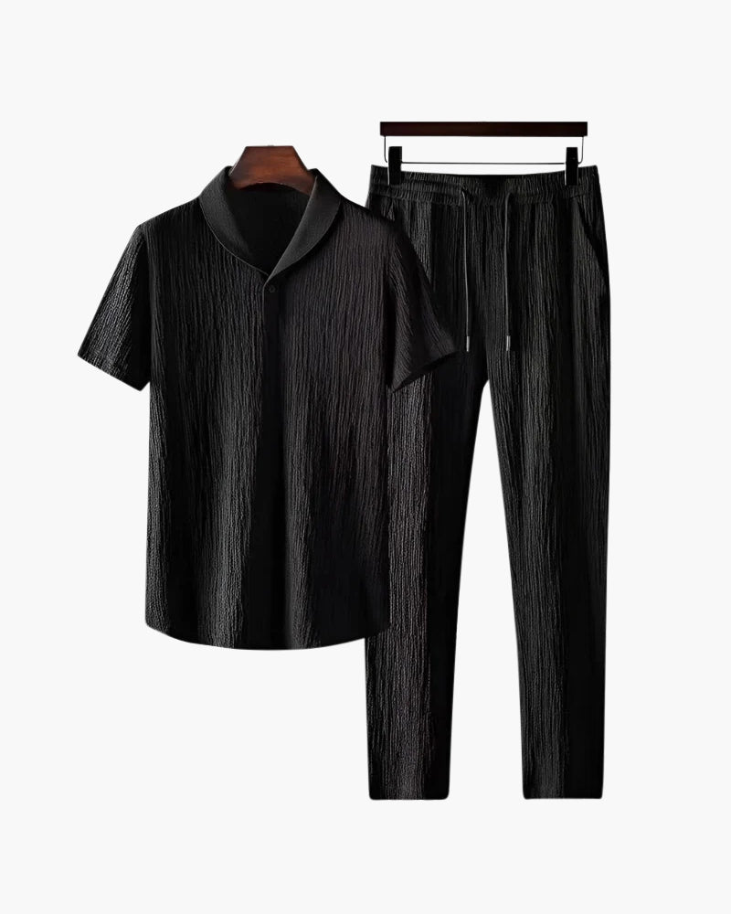 Baumwoll-Poloshirt & Hosen-Set