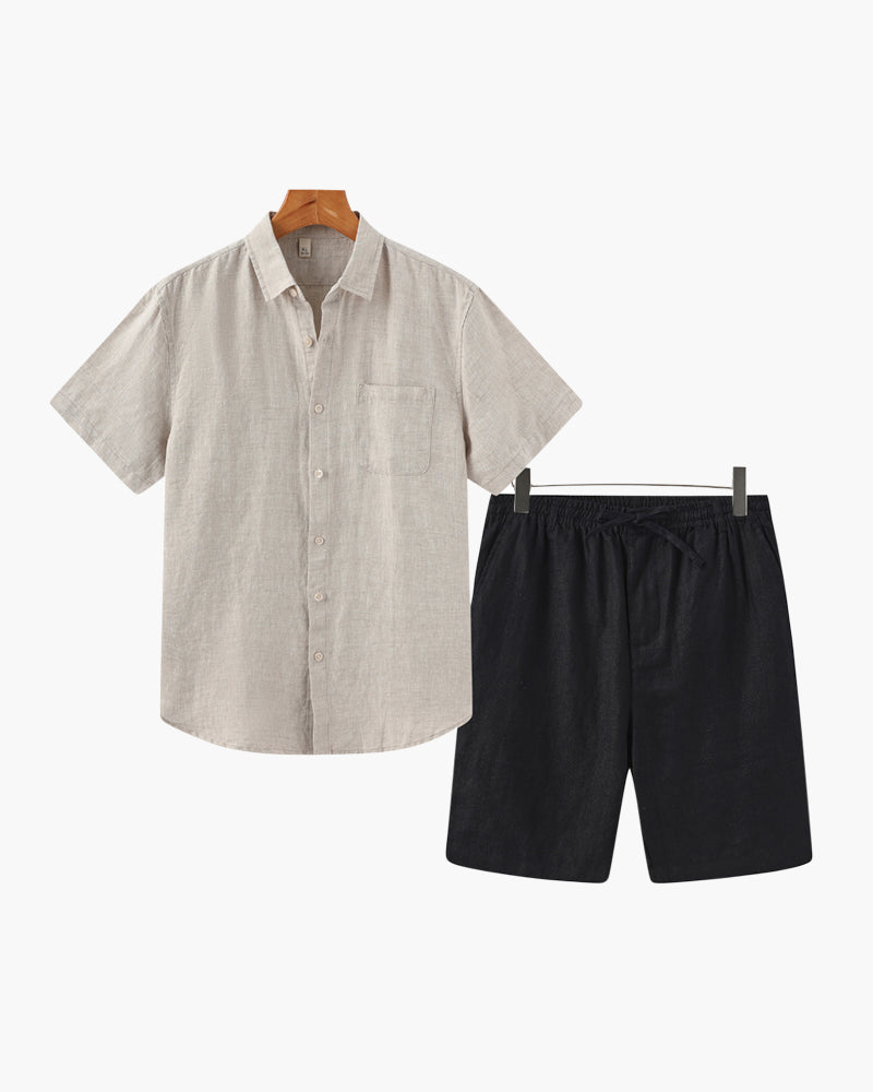 Old Money Leinen-Set (mit Shorts)