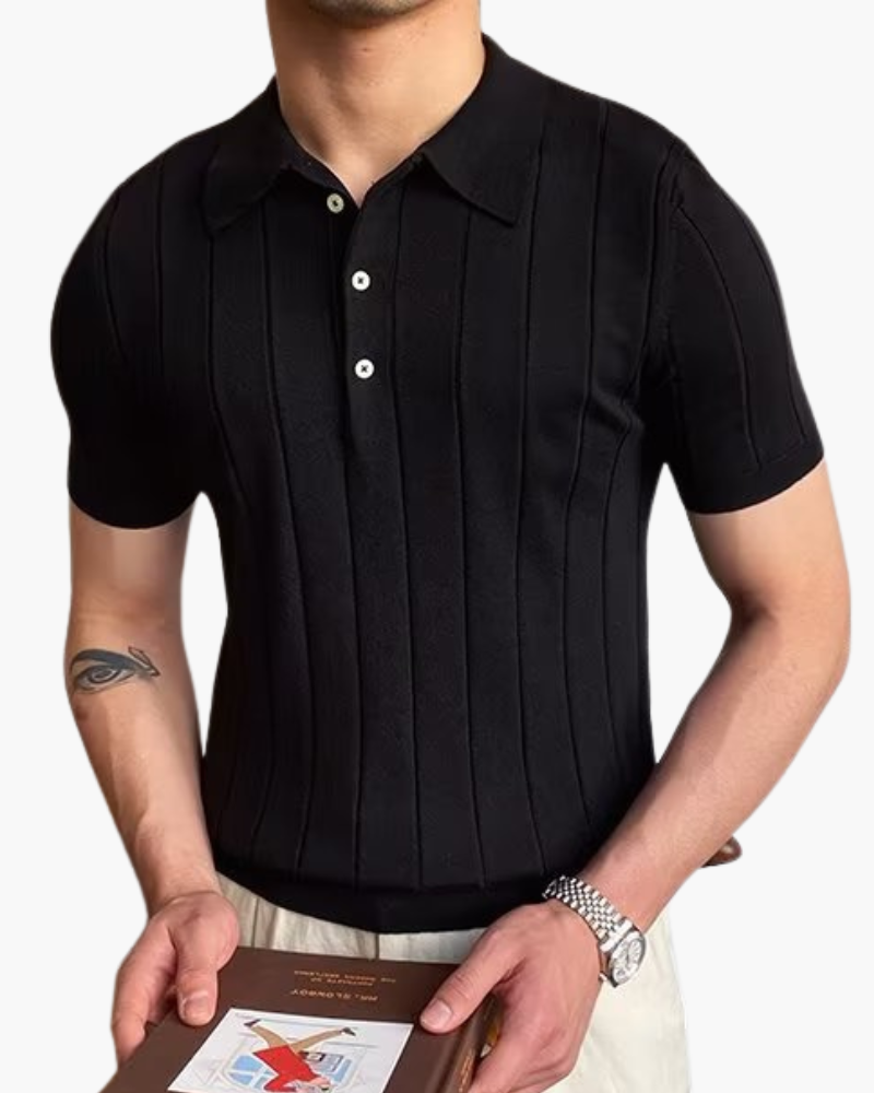 Cannes Geripptes Baumwoll-Polo