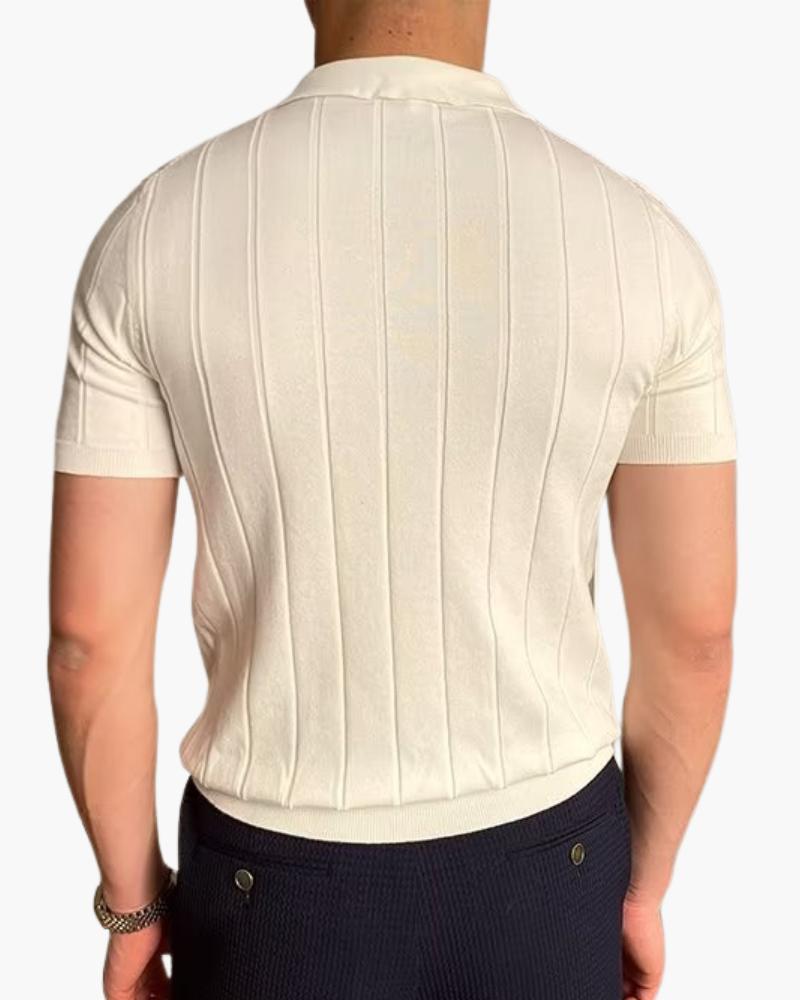 Cannes Geripptes Baumwoll-Polo