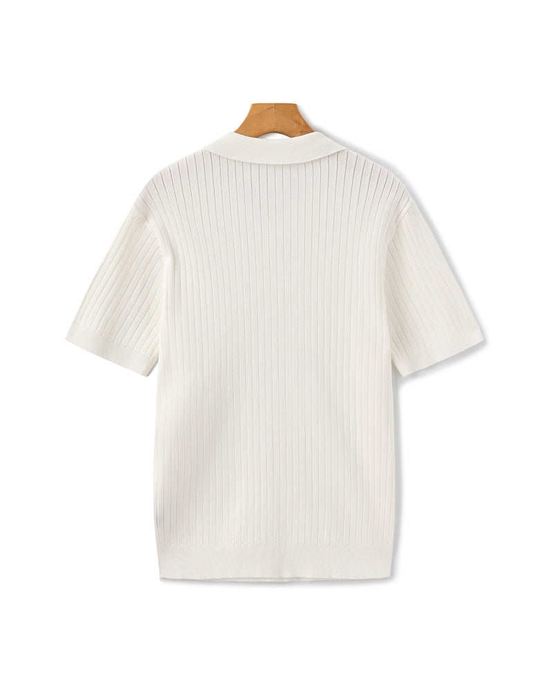 Premium Geripptes Polo
