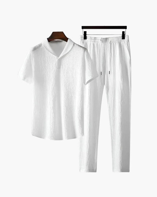 Baumwoll-Poloshirt & Hosen-Set