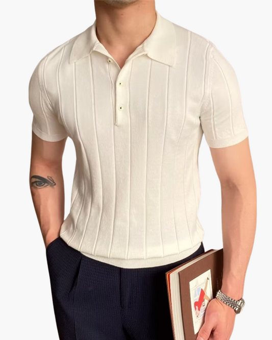 Cannes Geripptes Baumwoll-Polo