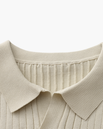 Premium Geripptes Polo