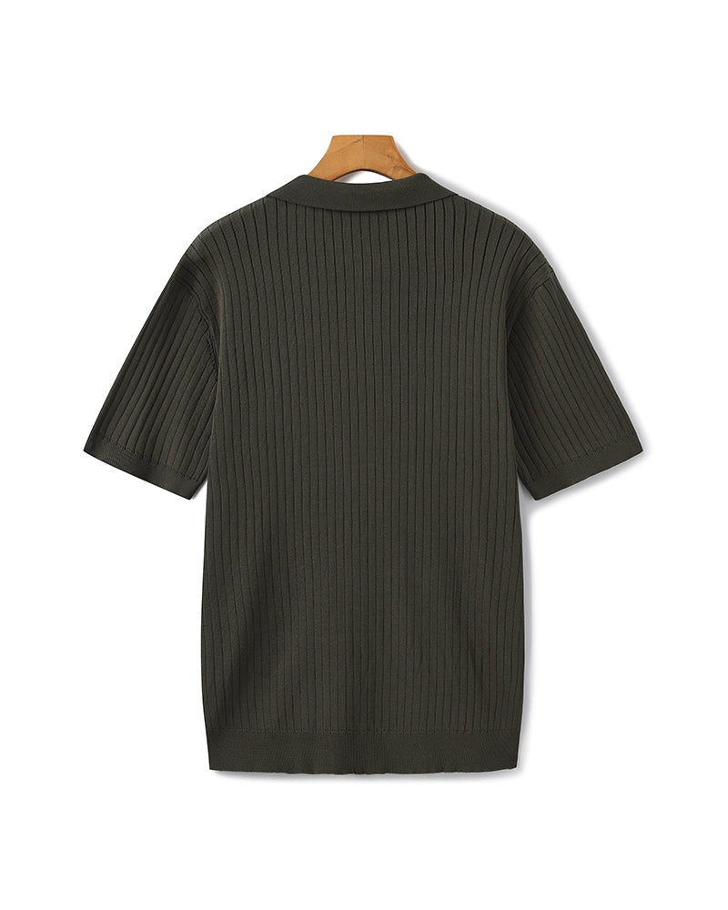 Premium Geripptes Polo