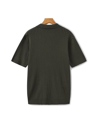 Premium Geripptes Polo