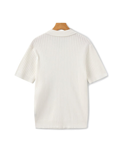 Premium Geripptes Polo