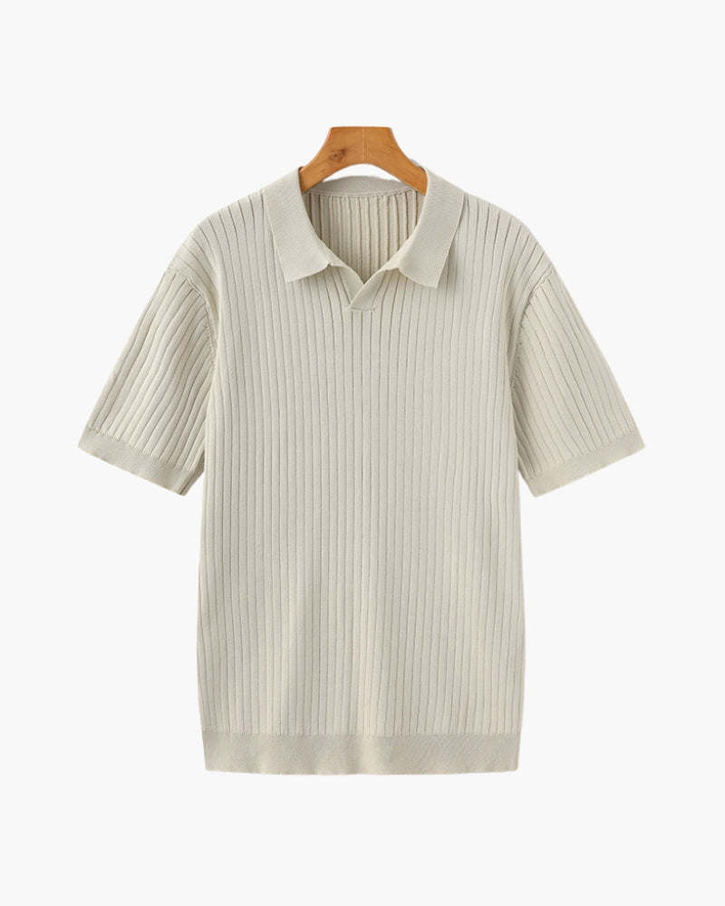 Premium Geripptes Polo