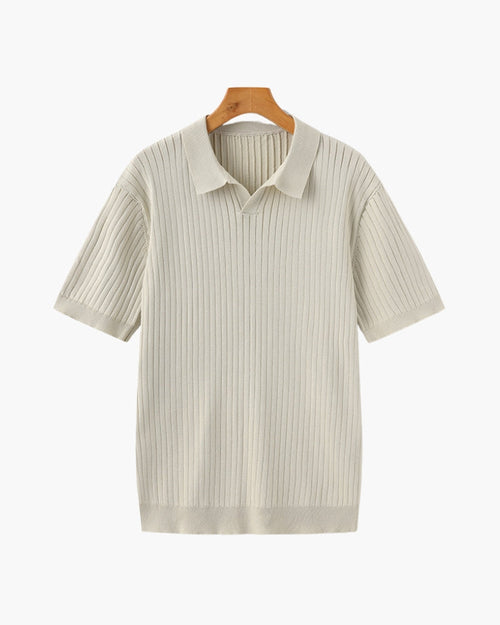 Premium Geripptes Polo