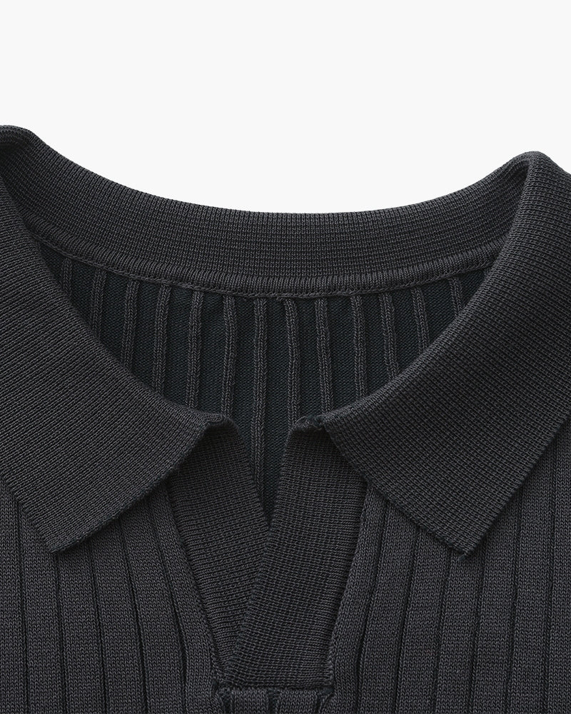 Premium Geripptes Polo