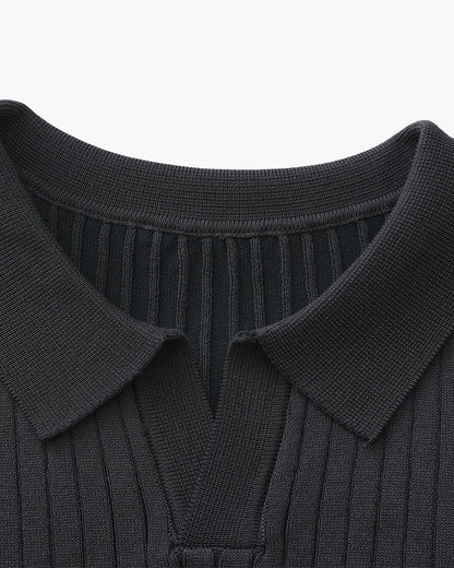 Premium Geripptes Polo
