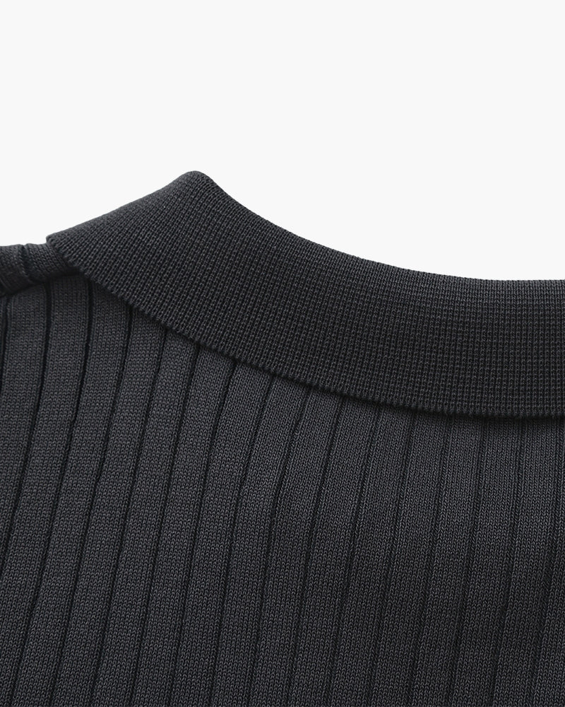 Premium Geripptes Polo