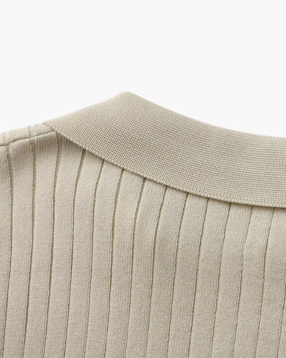 Premium Geripptes Polo