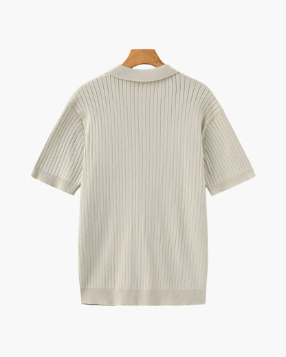 Premium Geripptes Polo