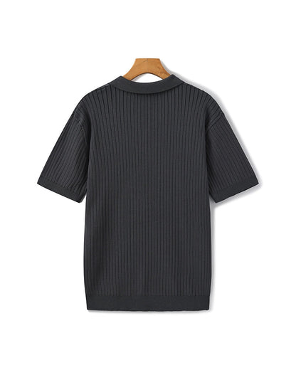 Premium Geripptes Polo