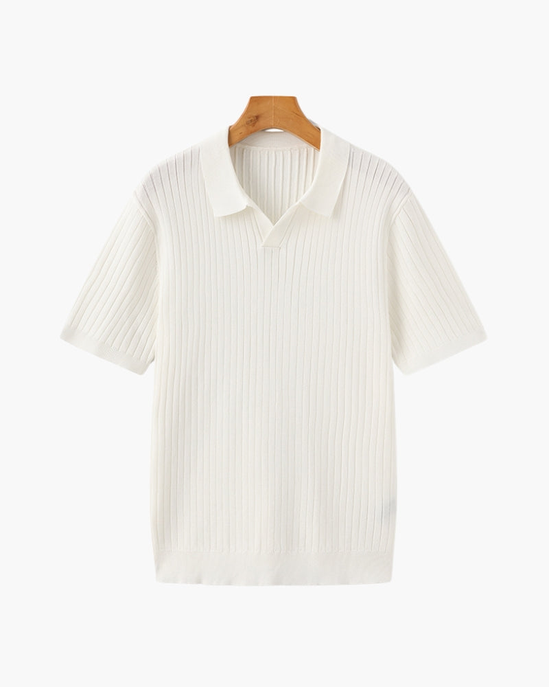 Premium Geripptes Polo
