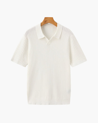 Premium Geripptes Polo